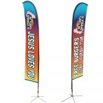 14'  Feather Flag with X base, two-sided